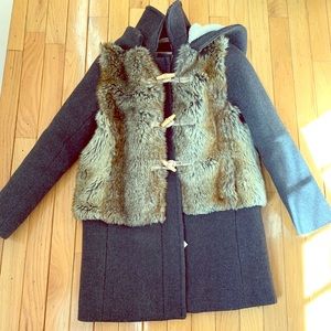 Crewcuts Toggle Peacoat With Fur